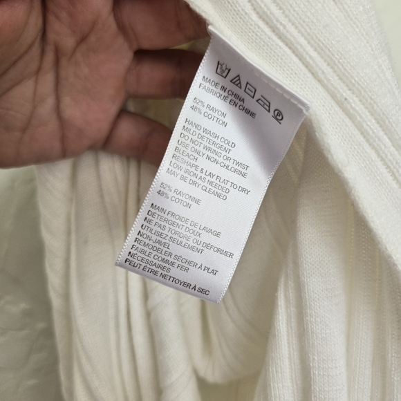 Free People Ribbed Long White Cream Cardigan - Picture 9 of 12